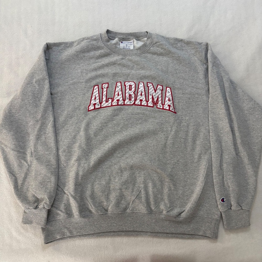 Champion Alabama Crimson Tide Sweatshirt Mens XL Gray Crewneck Pullover NCAA